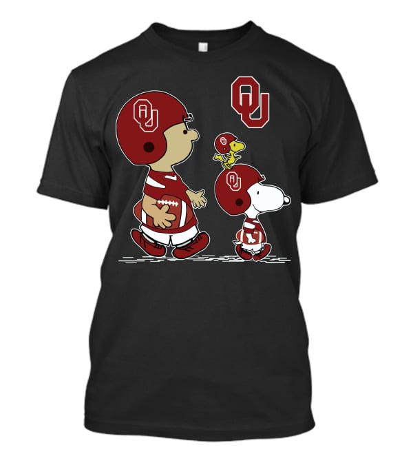 Oklahoma Sooners Snoopy Peanuts Football Team Spirit T-Shirt