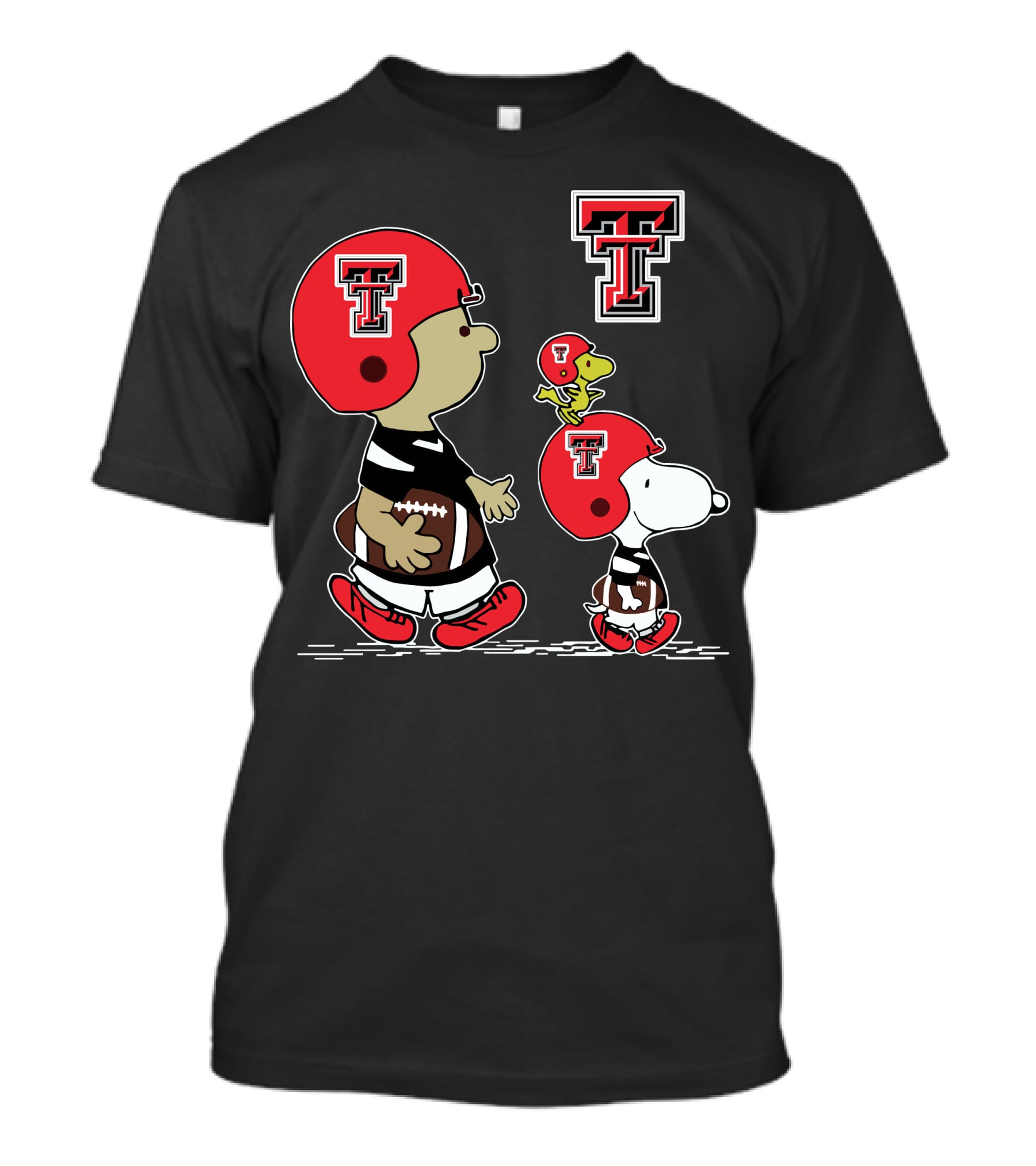 Texas Tech Snoopy Football Peanuts Characters Red Raiders T-Shirt