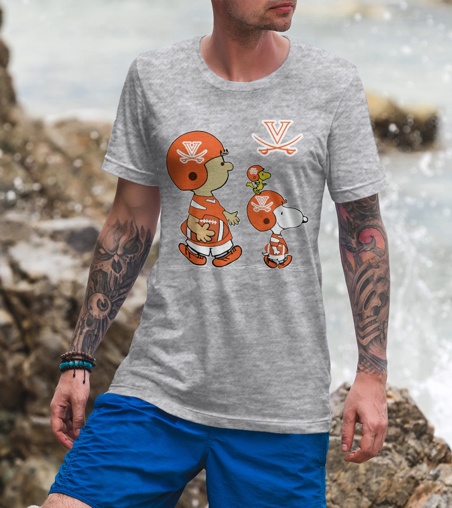 Virginia Cavaliers Snoopy Charlie Brown Football Peanuts T-Shirt