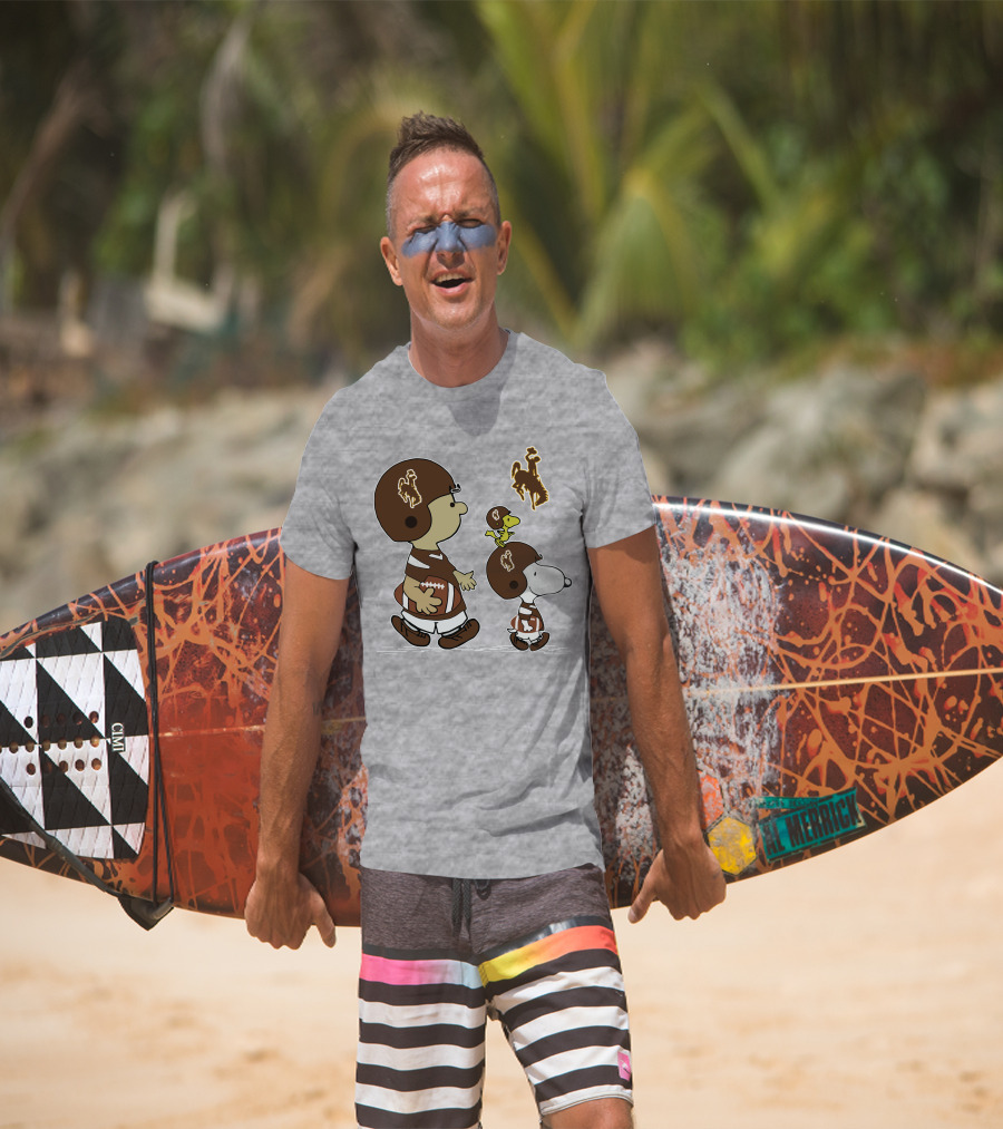 Wyoming Cowboys Peanuts Characters Football T-Shirt