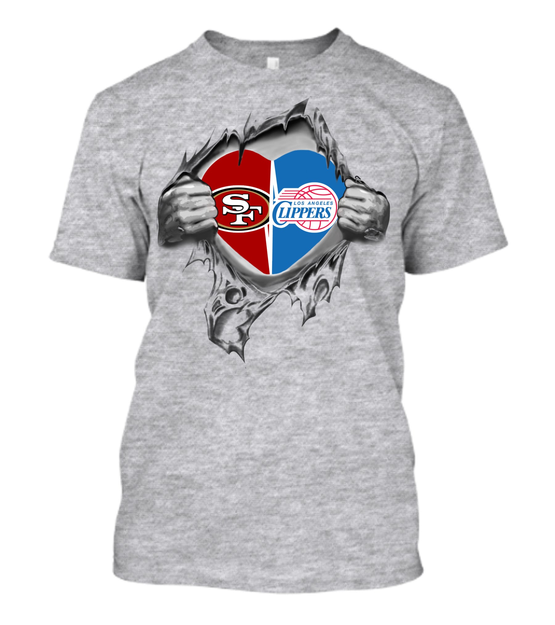 SF 49Ers Los Angeles Clippers Heart T-Shirt