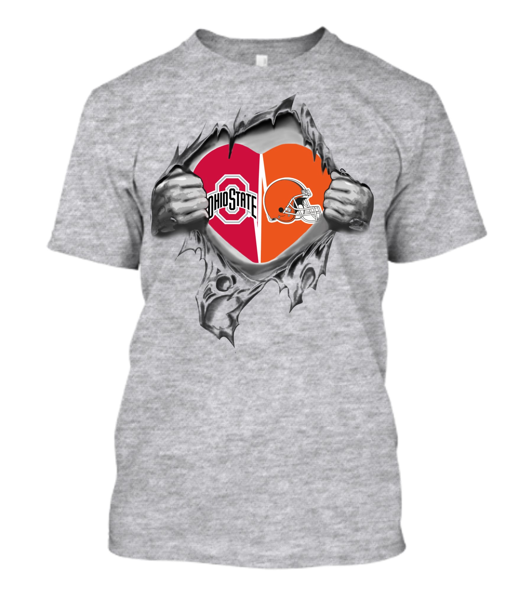 Ohio State Buckeyes And Cleveland Browns Heart T-Shirt
