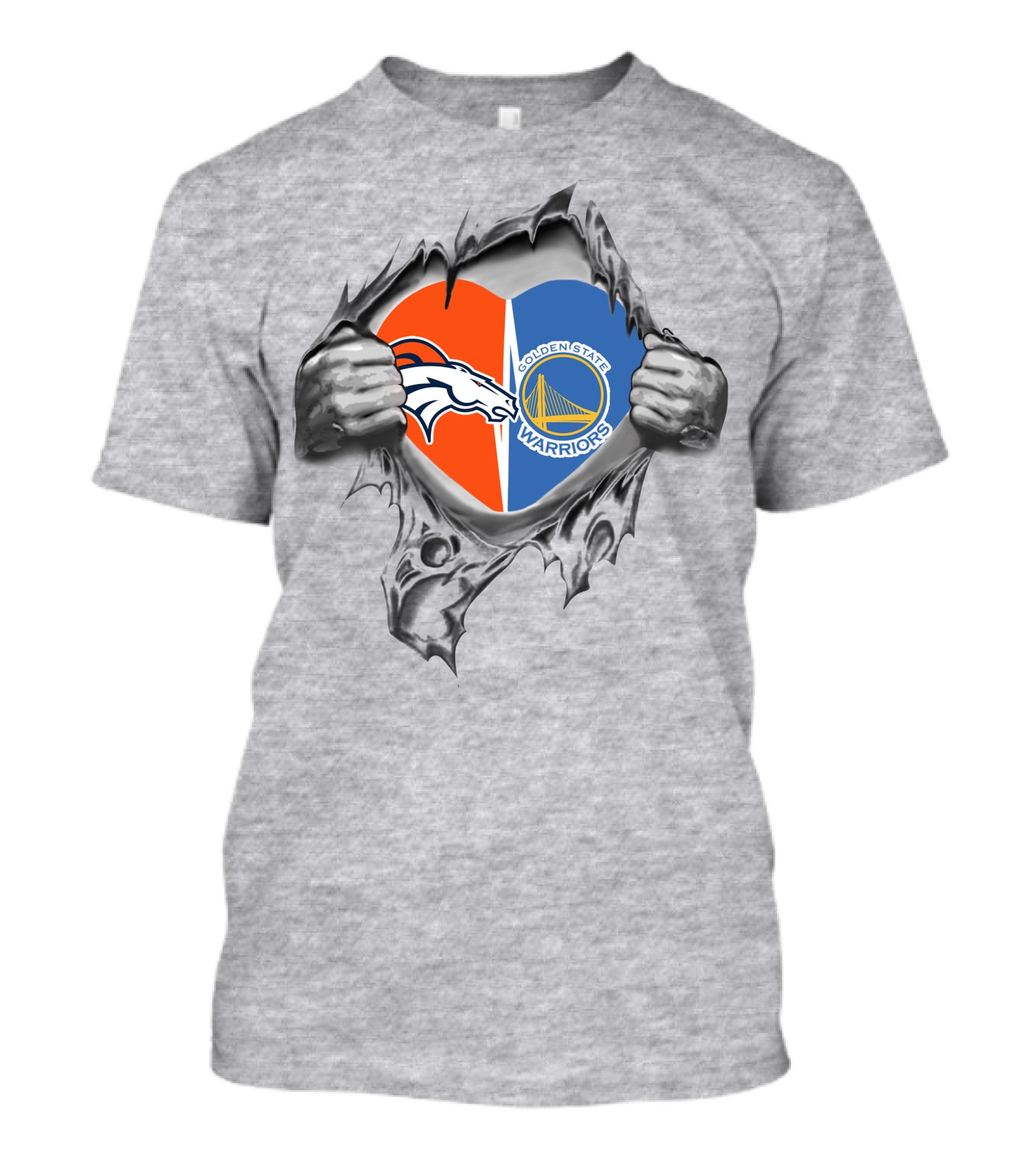 Denver Broncos Golden State Warriors Heart T-Shirt