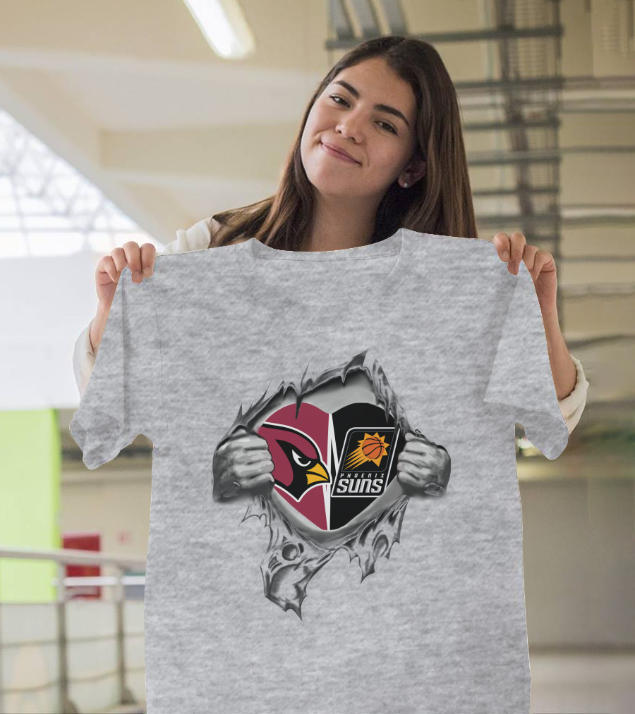 Cardinals Suns Heart Phoenix Logos Peeling T-Shirt