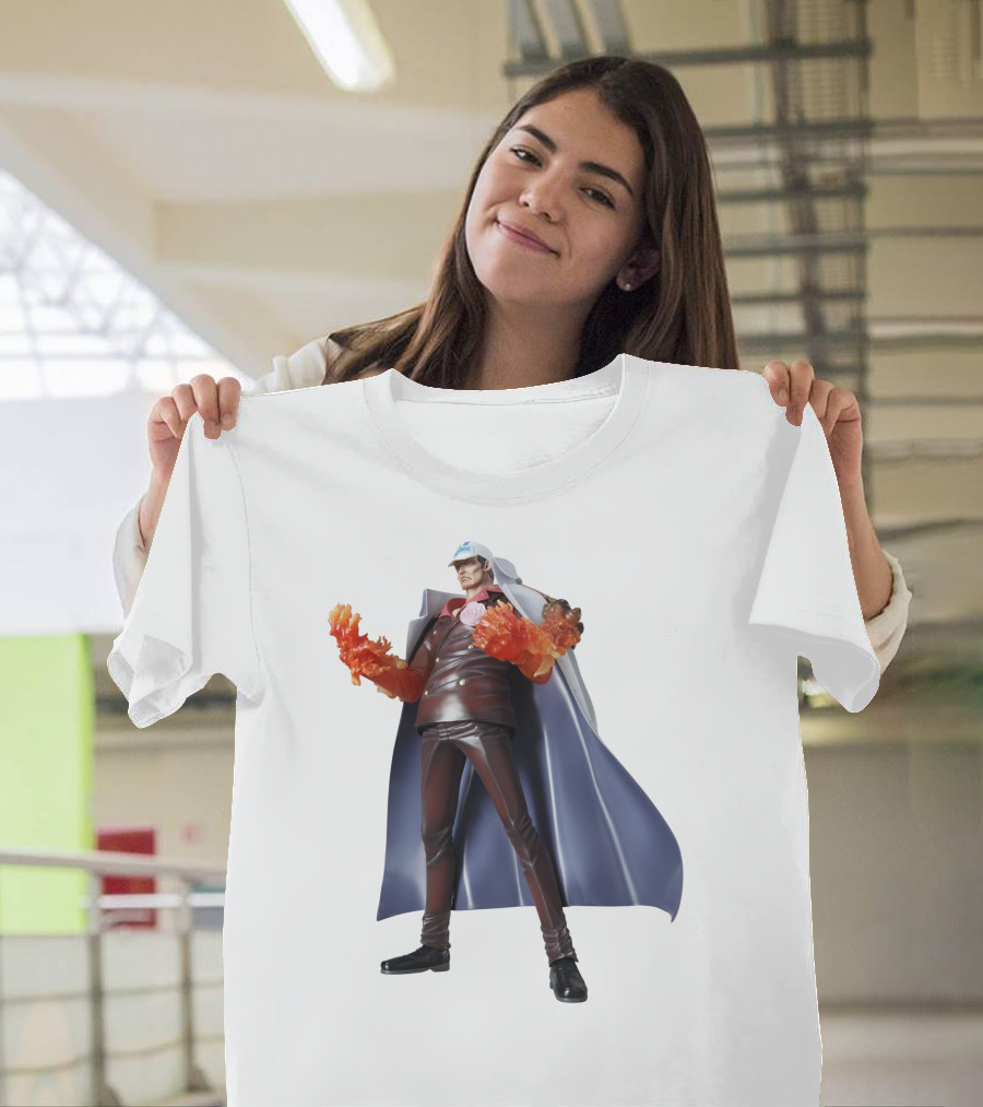Akainu Sakazuki One Piece Character with Flame Fists T-Shirt