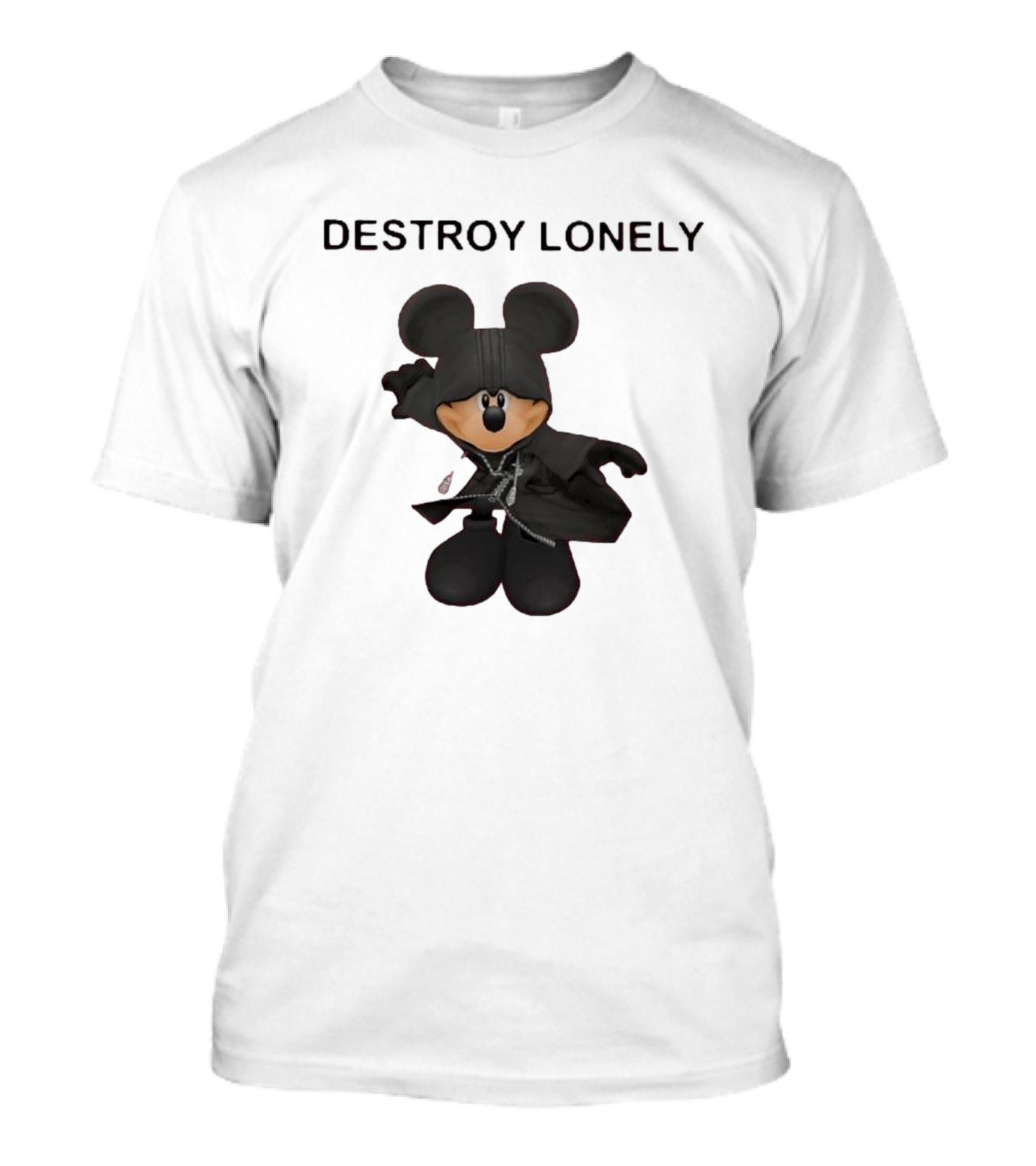 Destroy Lonely Mickey Mouse Black T-Shirt