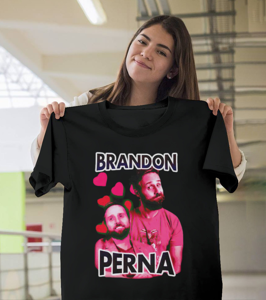 Brandon Perna Heart Icons Red Shirt Pose T-Shirt