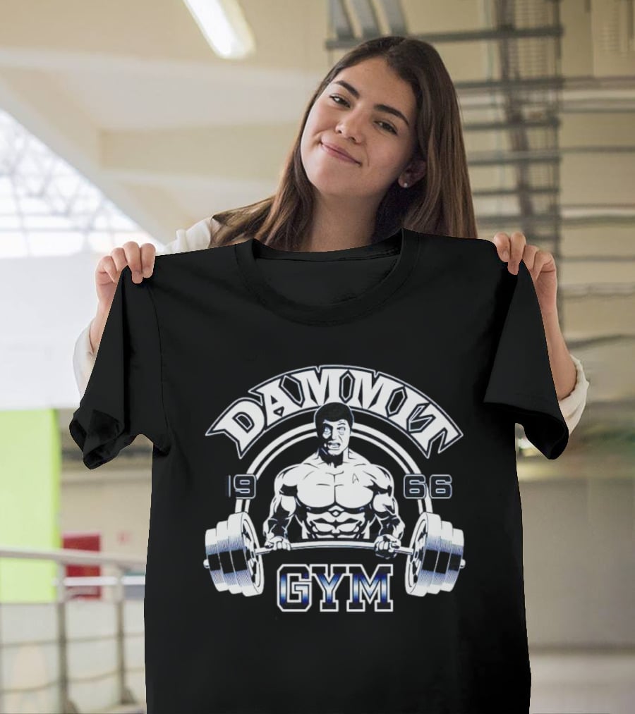 Dammit Gym 1966 Bodybuilder With Barbell T-Shirt