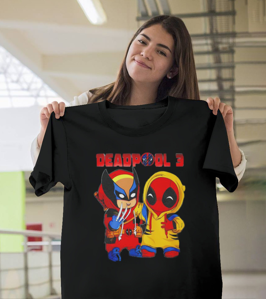 Deadpool 3 Wolverine and Deadpool Cartoon Characters T-Shirt