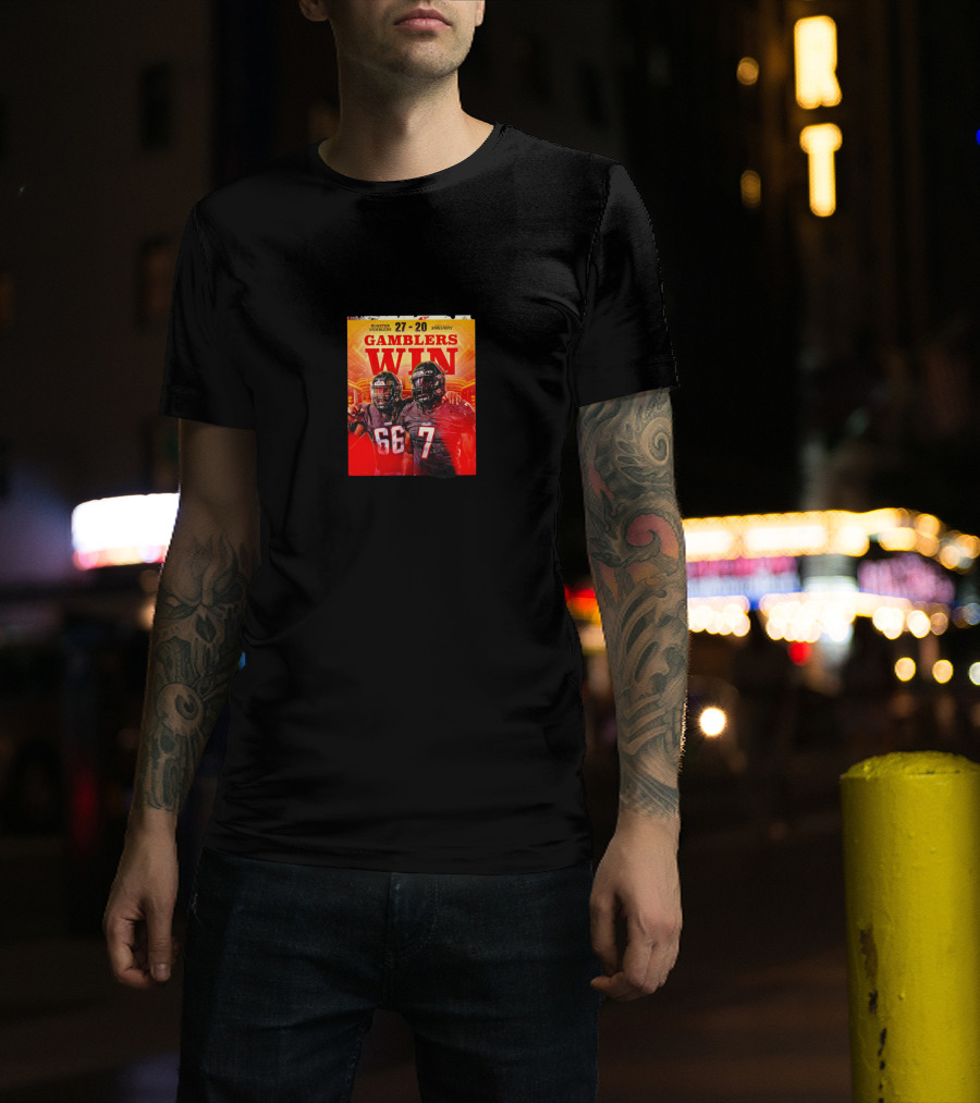 Gamblers Win In Birmingham With Score 27-20 Over Stallions T-Shirt