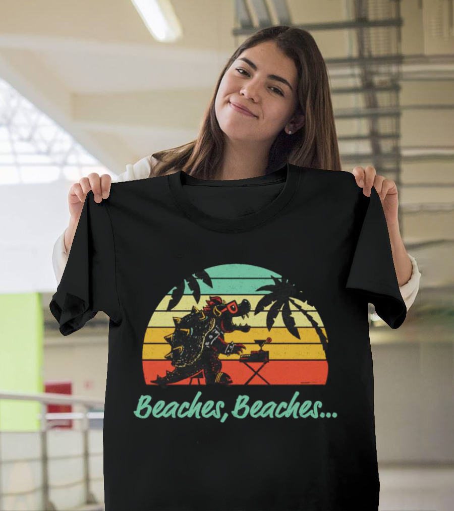 Beaches Beaches Vintage Bowser Retro Sunset T-Shirt
