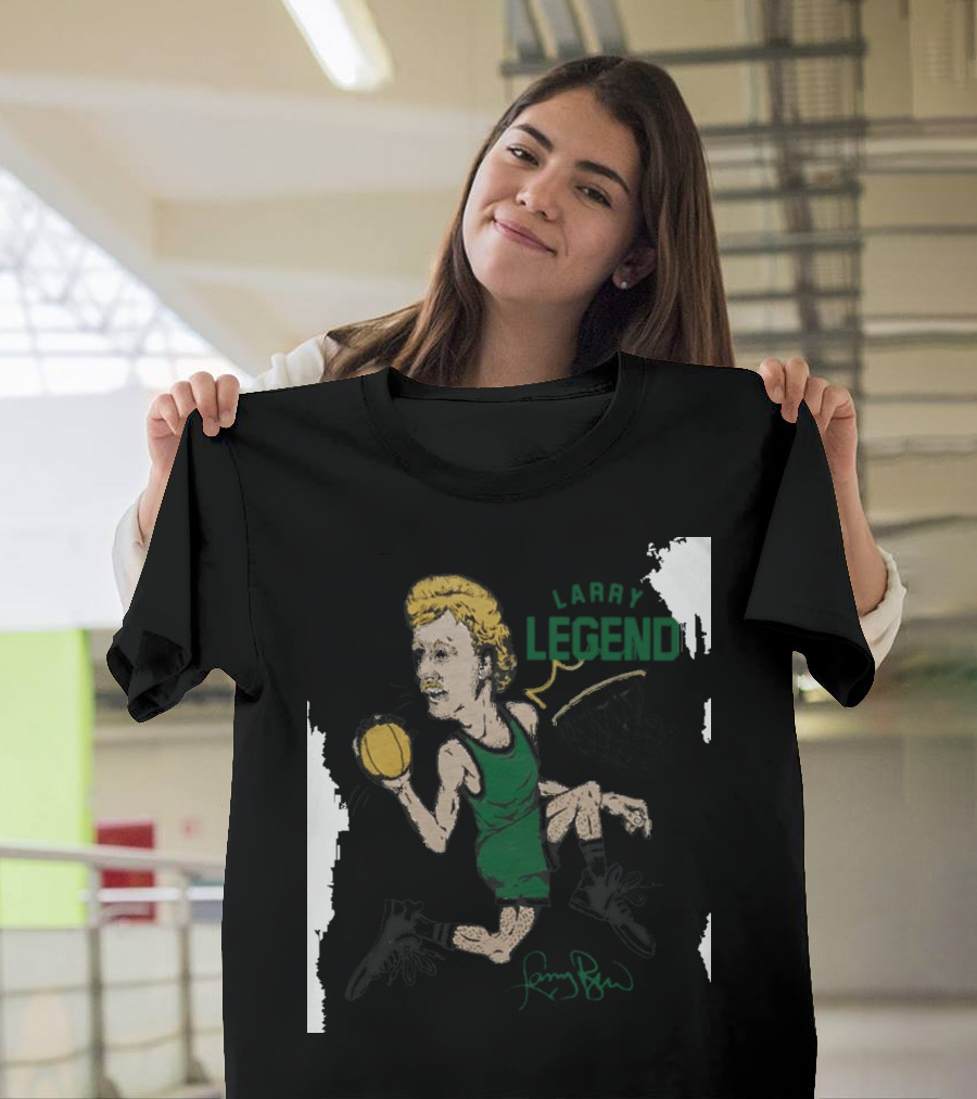 Dave Portnoy Wearing Larry Legend Basketball Art With Larry Bird Signature T-Shirt
