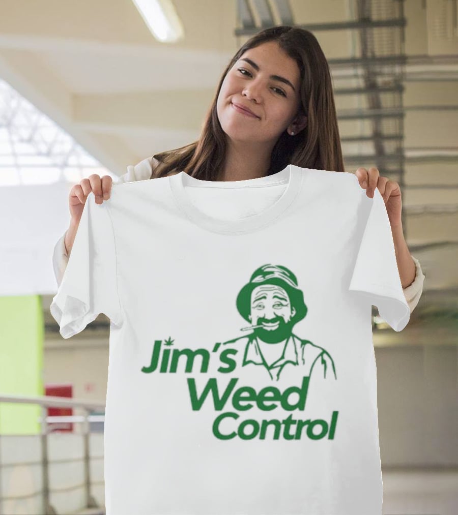 Jim’s Weed Control Gardener Icon With Hat And Beard T-Shirt