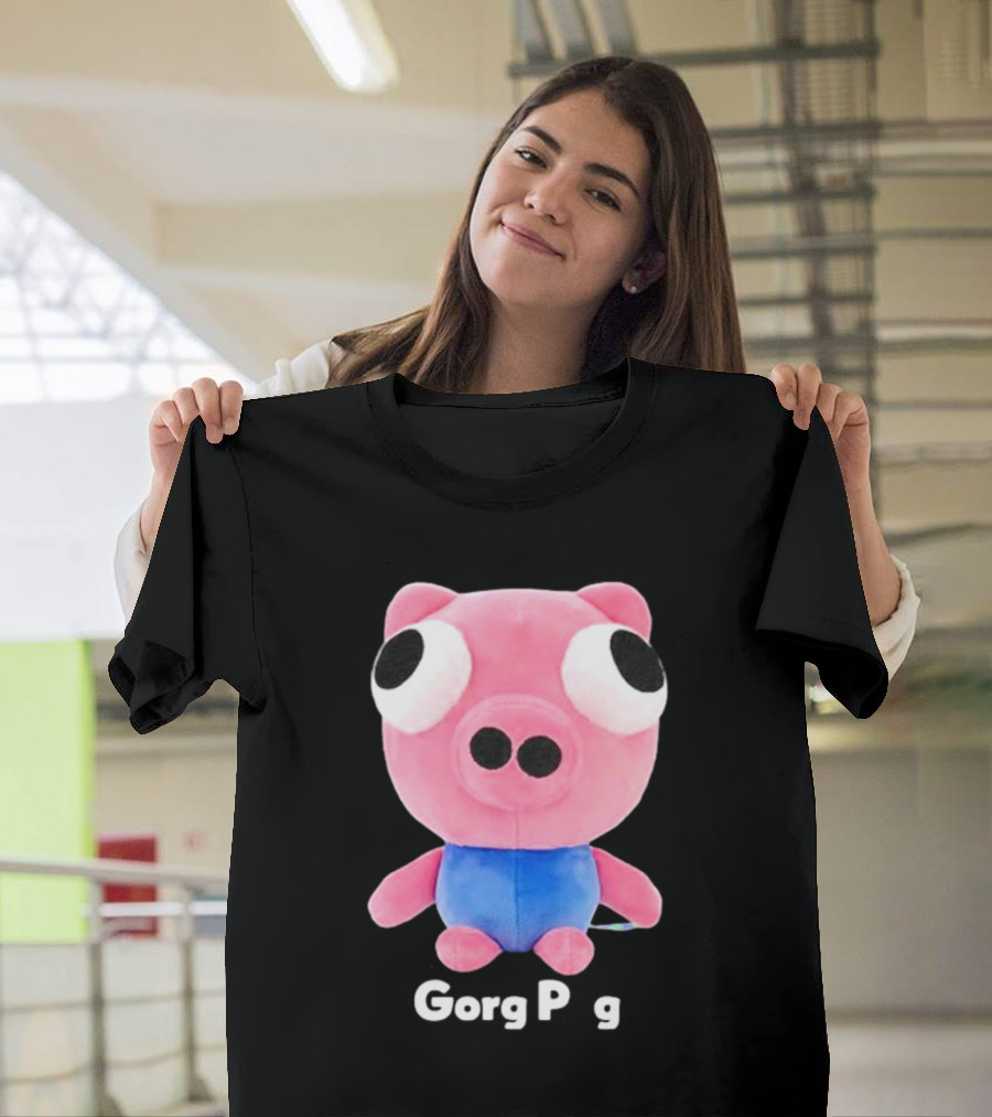 Gorg Pag Pink Pig Character Plush Toy With Blue T-Shirt