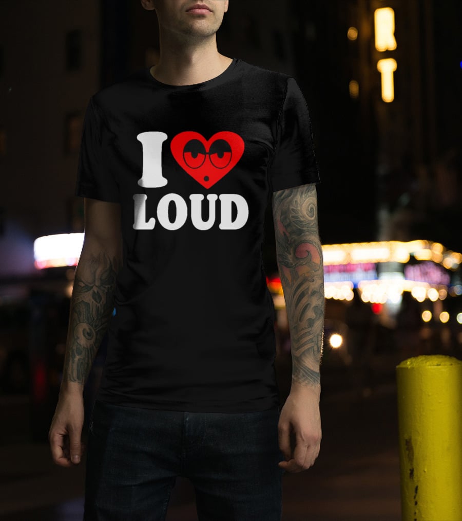 I Love Loud Heart Glasses Emoji T-Shirt