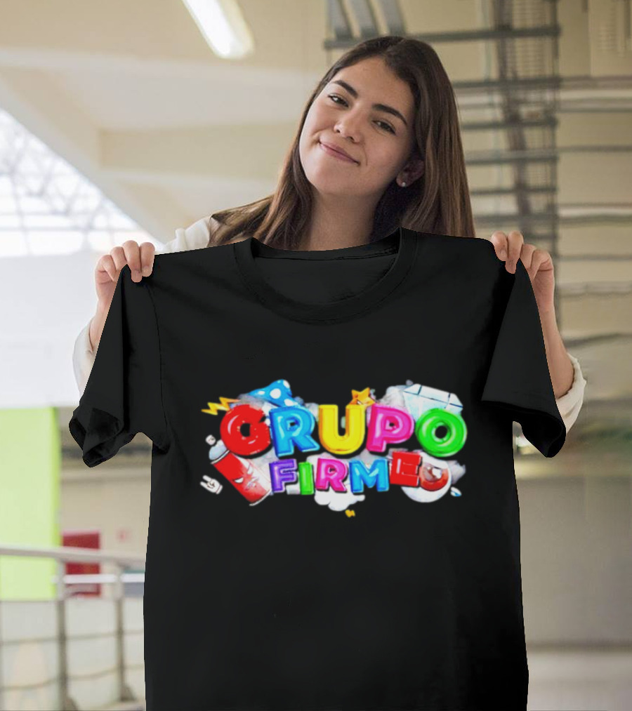 Grupo Firme Colorful Cartoon Elements T-Shirt