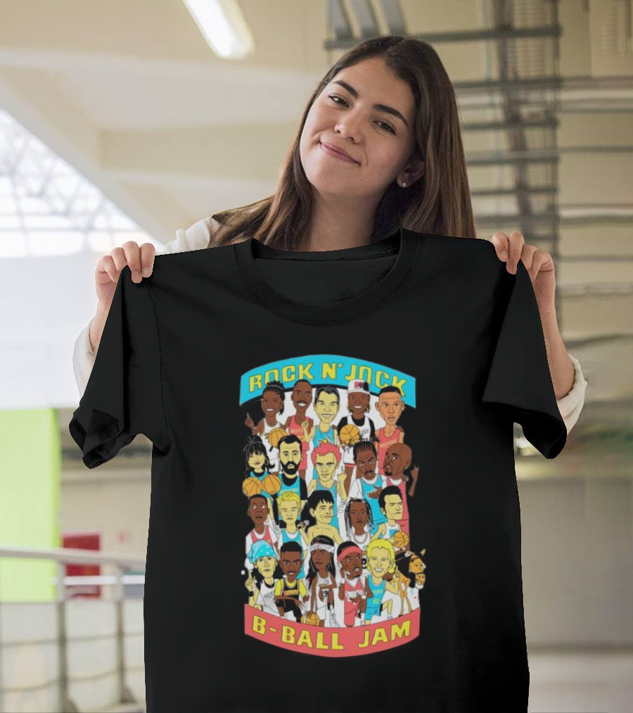 Rock N’ Jock B-Ball Jam Patti Lapel Ivy Mono Iconic Basketball Cartoon Characters T-Shirt