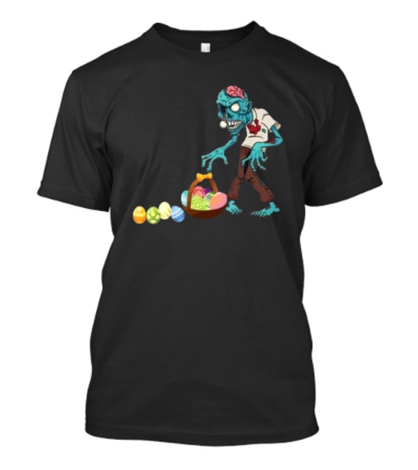 Zombie Collecting Happy Easter Eggs T-Shirt