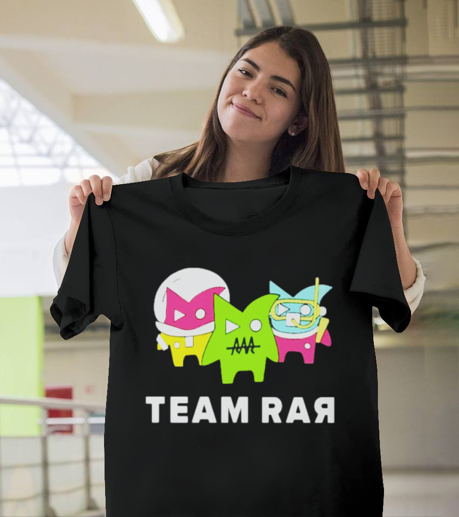 Team RAR Colorful Cartoon Graffiti Characters T-Shirt