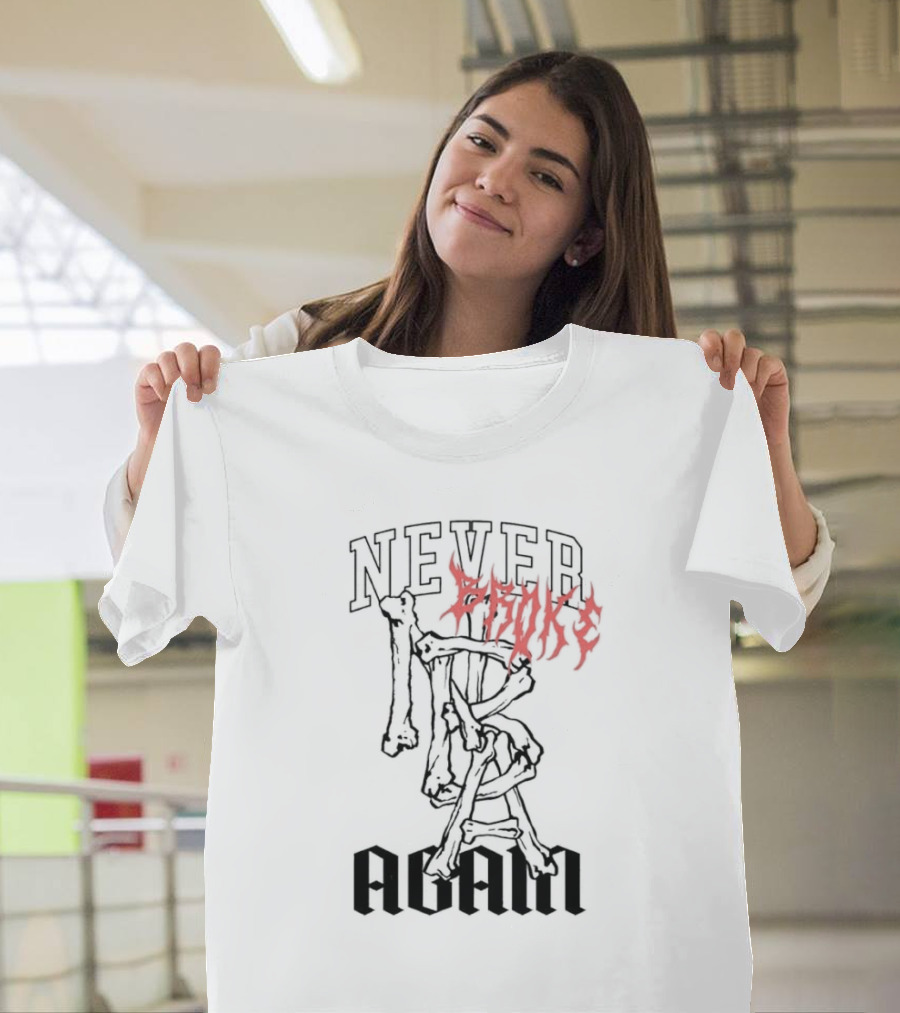 NEVER BROKE AGAIN BONES STACKED FONT T-Shirt