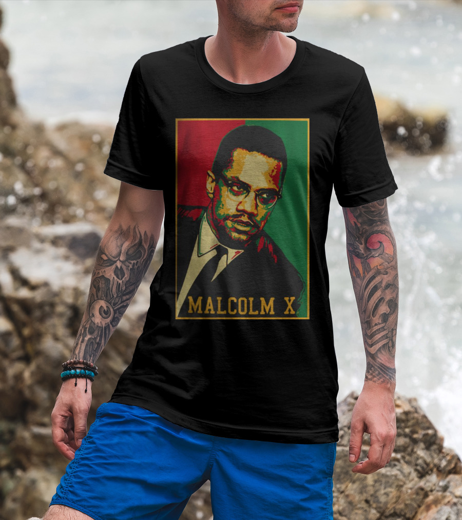Malcolm X Red Green Black T-Shirt