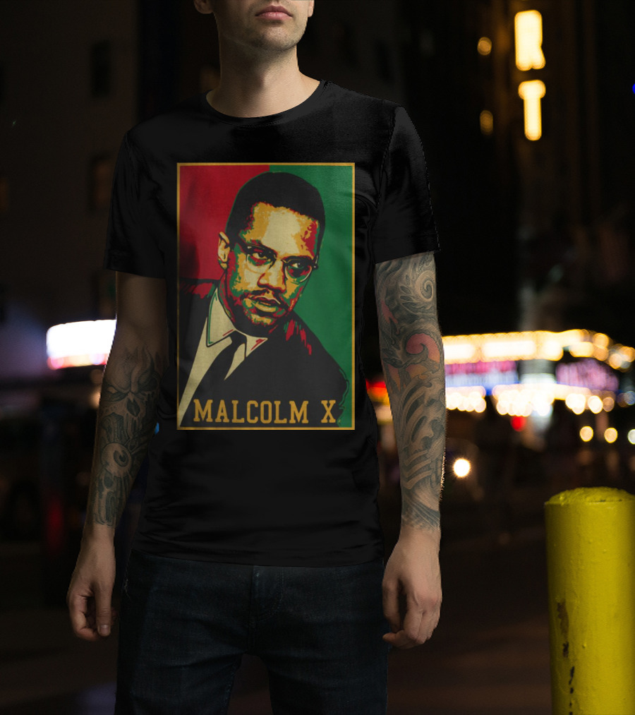 Malcolm X Red Green Black T-Shirt