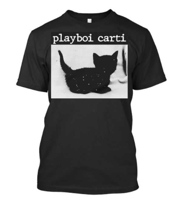 Playboi Carti Starry Black Cat Minimalist Aesthetic T-Shirt