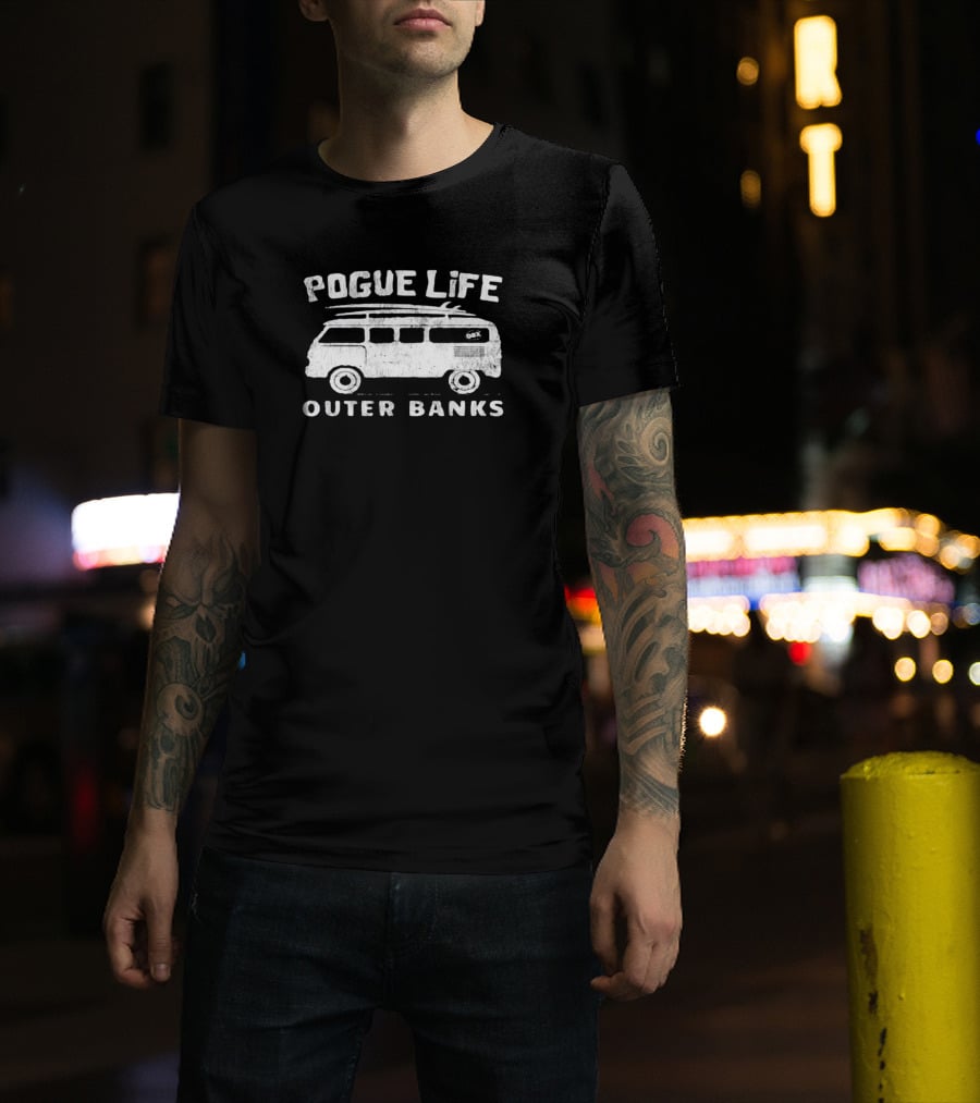 Pogue Life OBX Surf Van Outer Banks Fun Beach T-Shirt