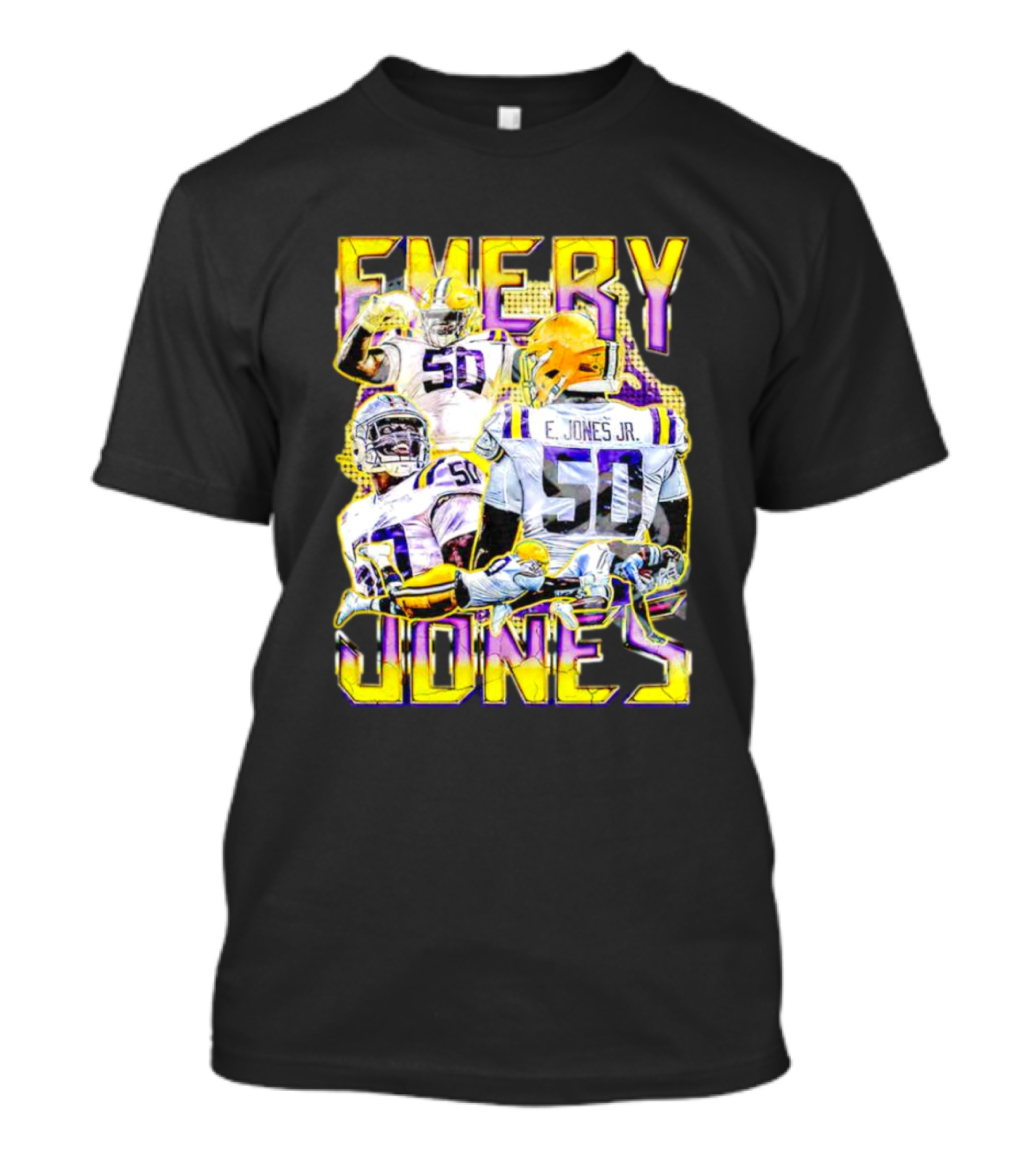 Emery Jones Jr. 50 LSU Tigers Football T-Shirt