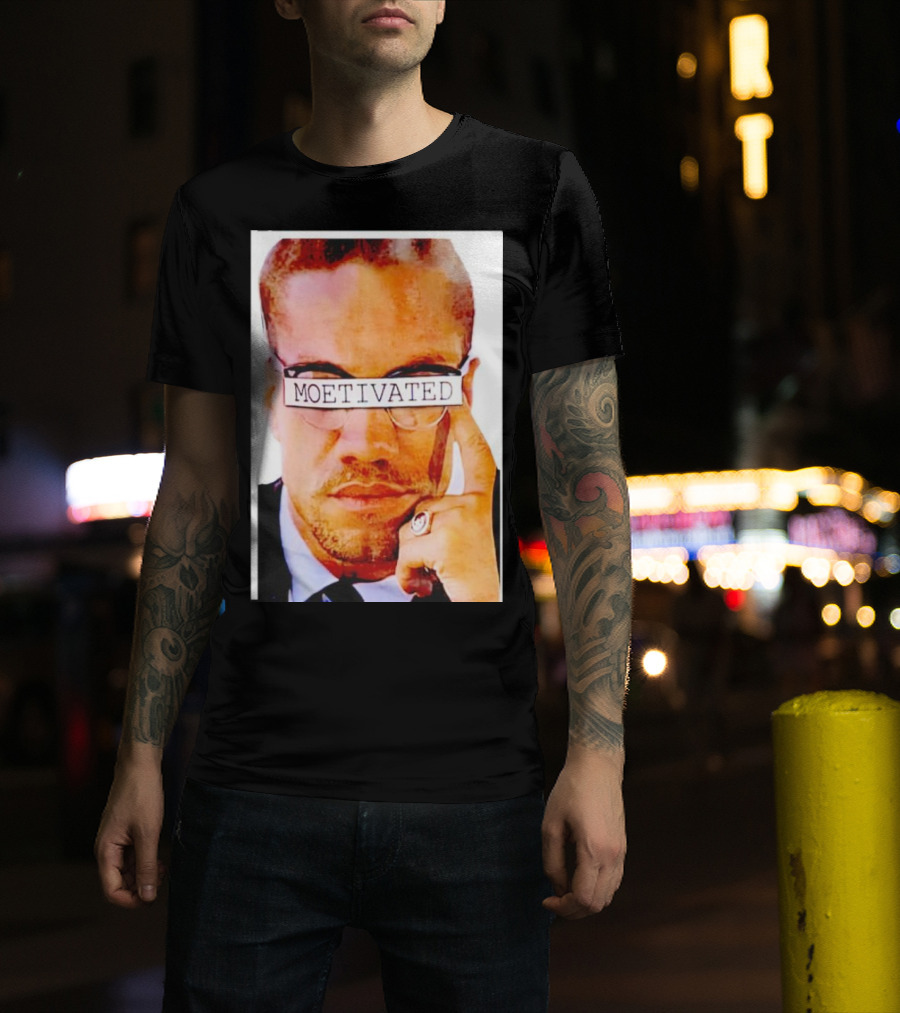 Malcolm X Moetivated Glasses Motif T-Shirt