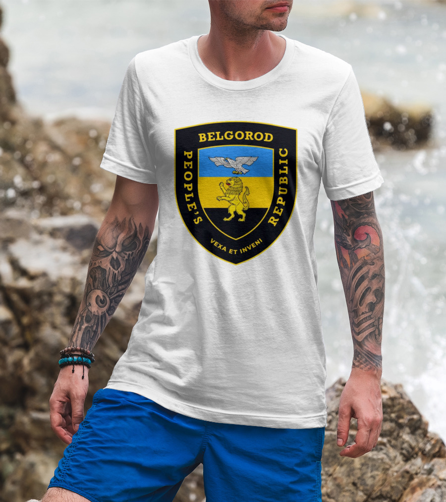 Belgorod People's Republic Emblem Vexa Et Inveni Shield Lion And Eagle Crest T-Shirt