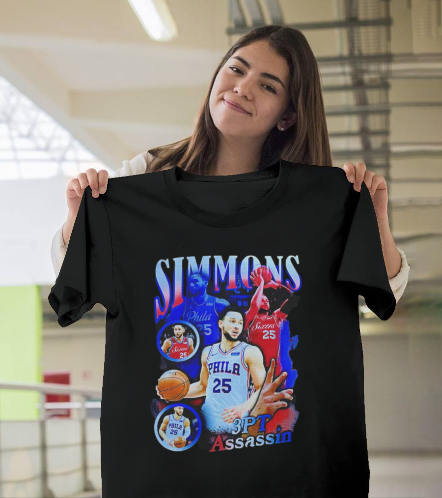 Simmons 3 Pt Assassin Philadelphia 25 Basketball Player T-Shirt