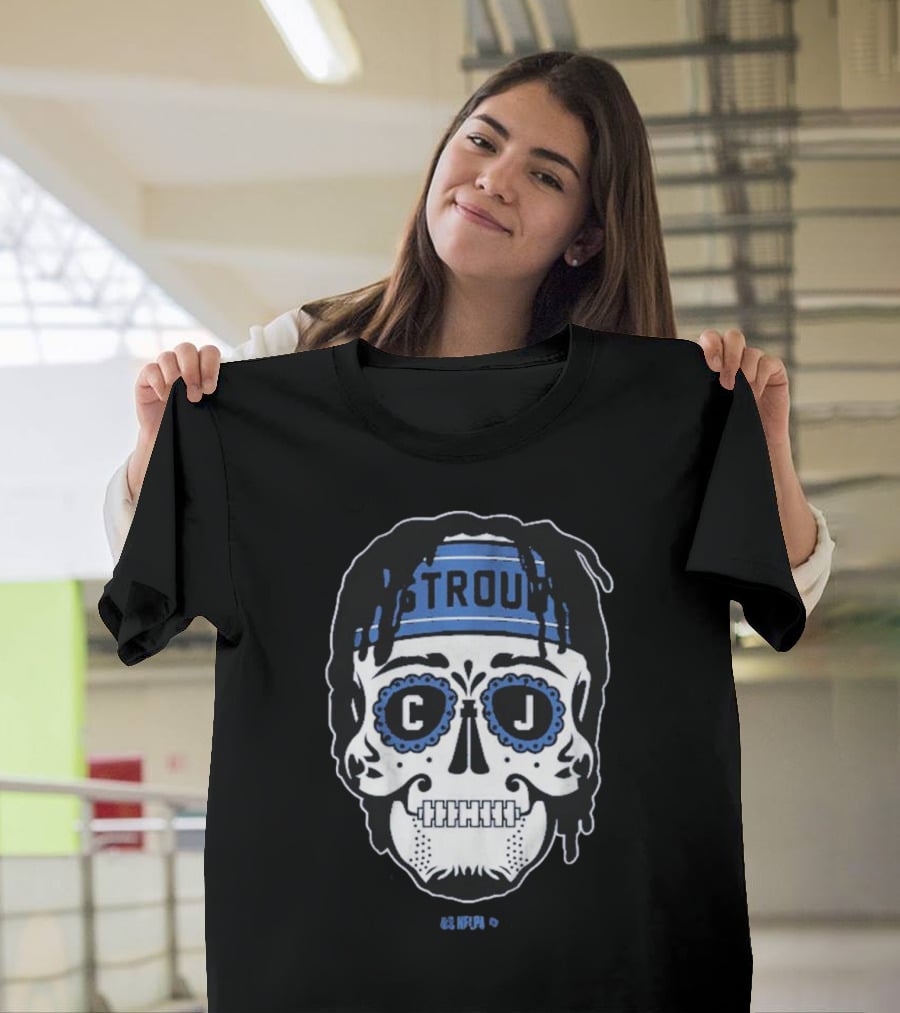 C.J. Stroud Sugar Skull Blue Bandana T-Shirt