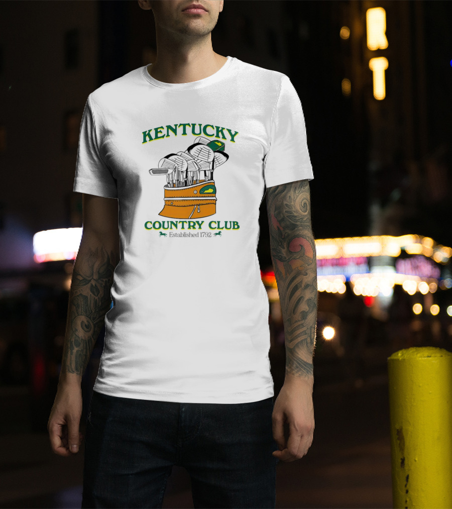 Kentucky Country Club Established 1792 Golf Bag And Clubs T-Shirt