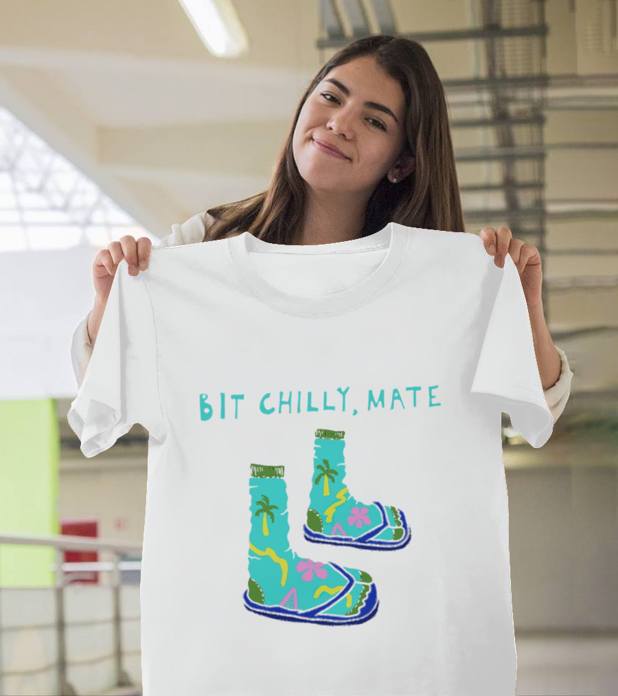 Bit Chilly Mate Tropical Socks and Sandals Combo T-Shirt