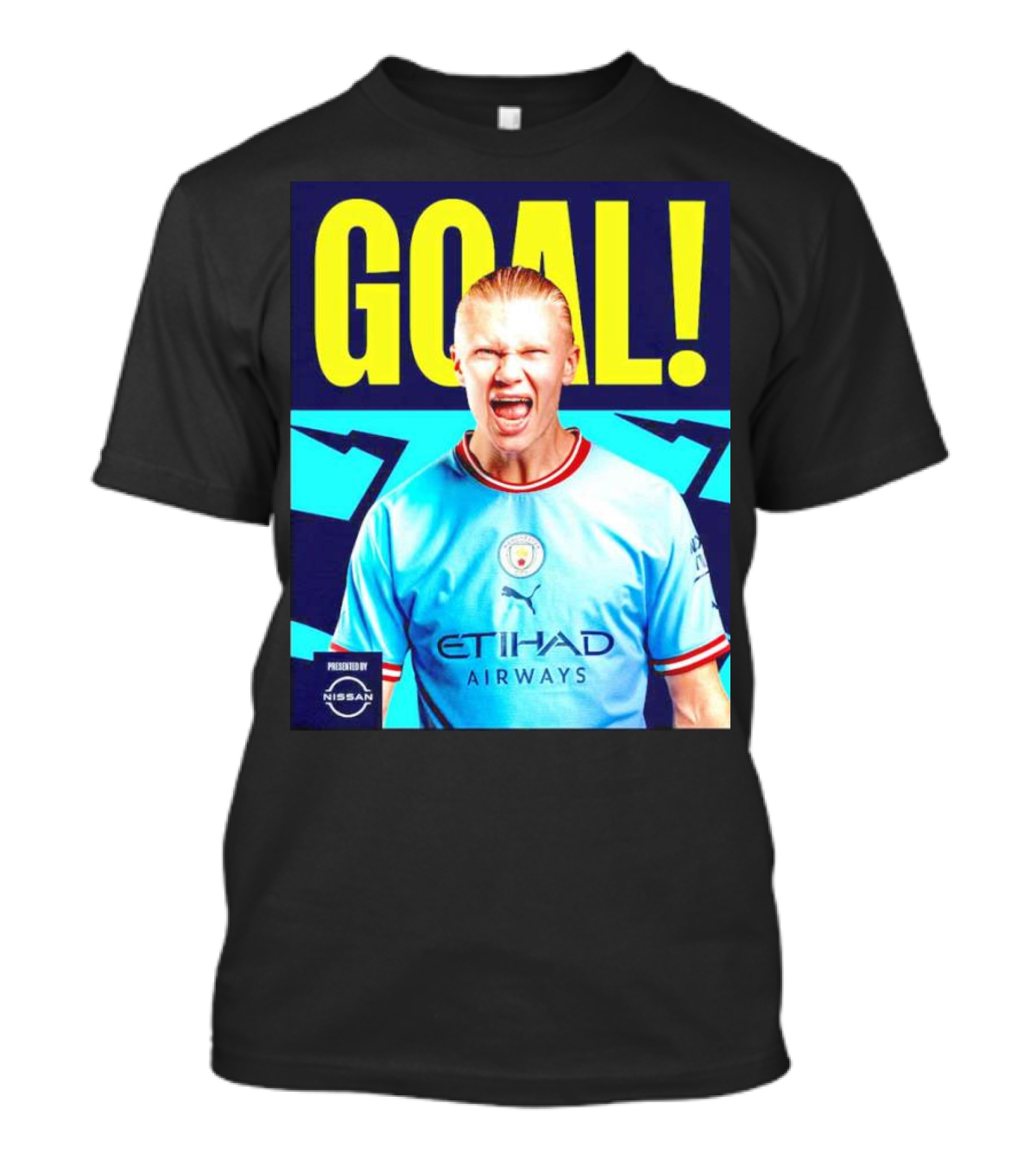 GOAL Erling Haaland Manchester City Etihad Airways Presented By Nissan T-Shirt
