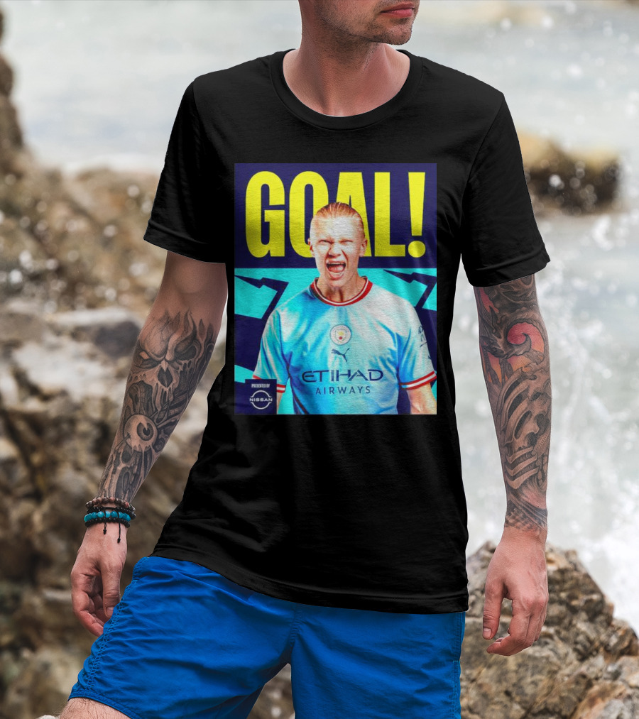 GOAL Erling Haaland Manchester City Etihad Airways Presented By Nissan T-Shirt
