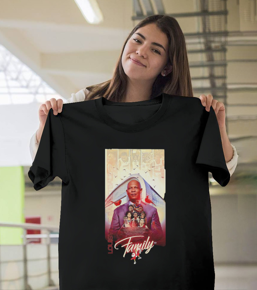 Louisville Basketball Family Collage With Cardinals And Players T-Shirt