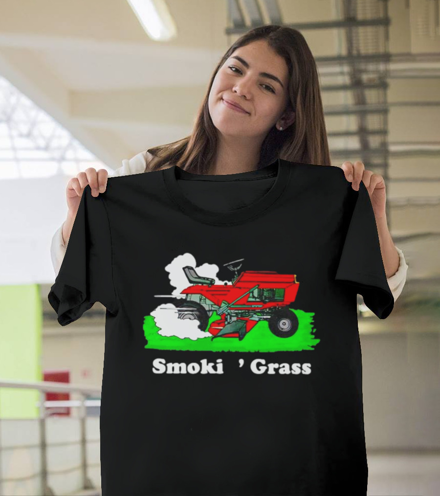 Smokin’ Grass Red Tractor On Green Field T-Shirt