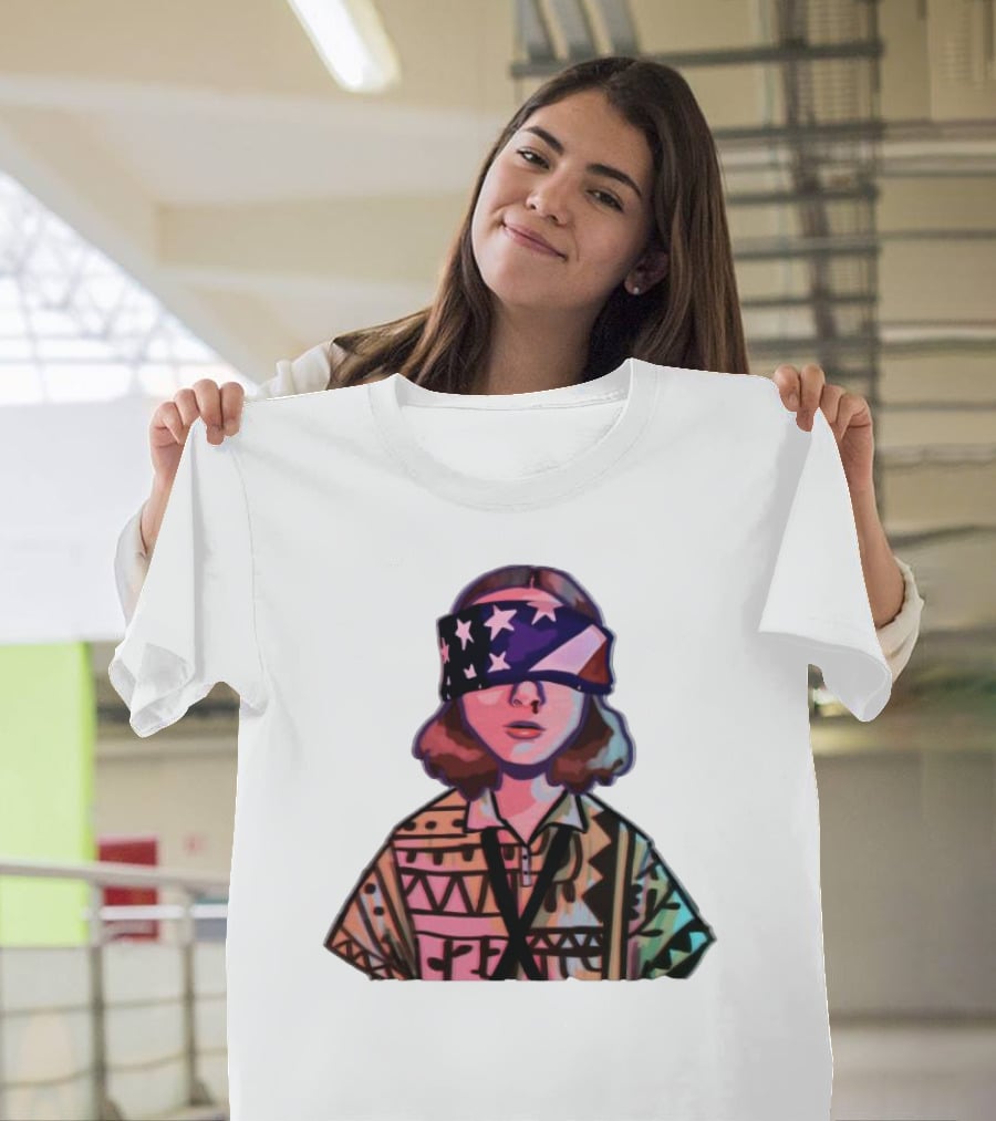Stranger Things Season 3 Eleven Blindfolded American Flag T-Shirt