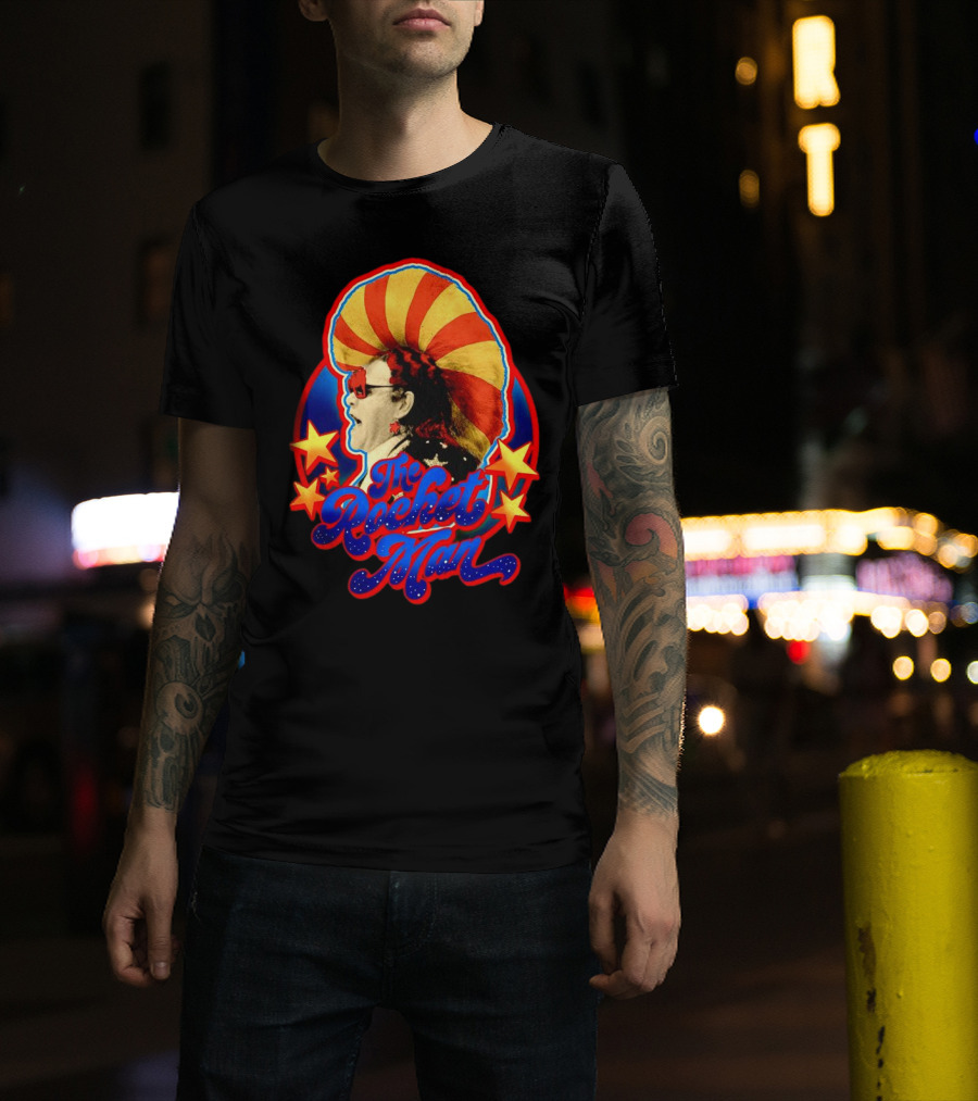 The Rocket Man Retro Stars And Stripes Iconic Sunglasses T-Shirt