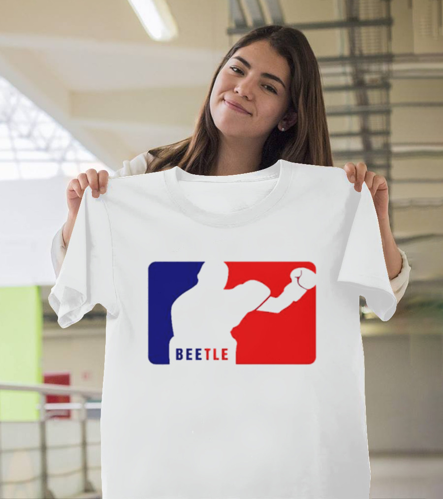 Beetle Boxing Silhouette In Red And Blue NBA T-Shirt