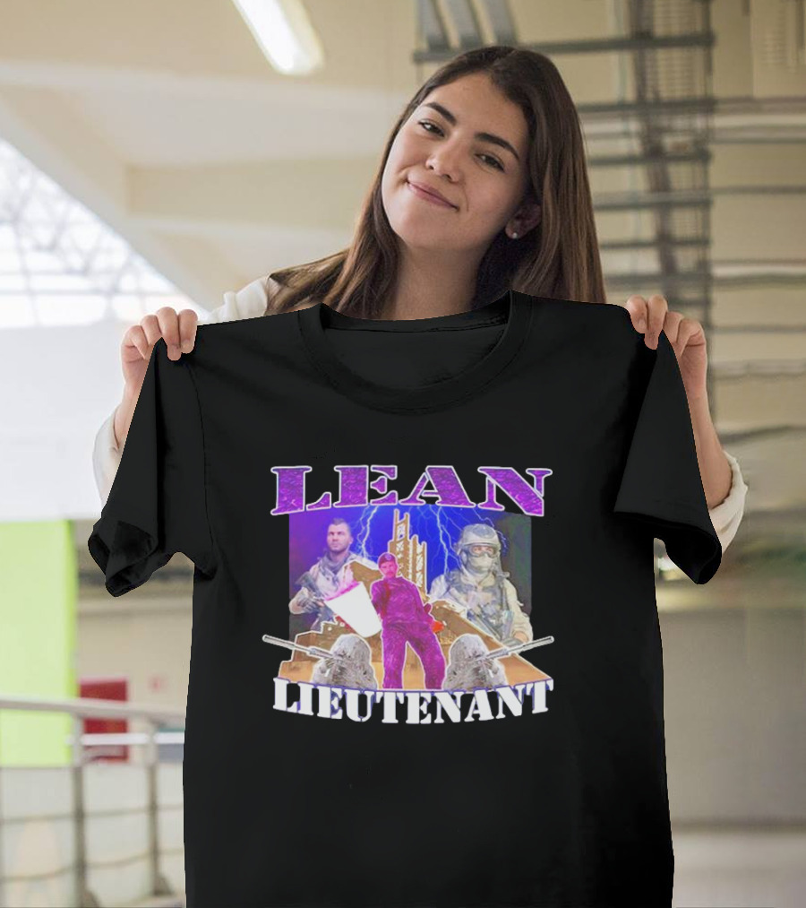 LEAN LIEUTENANT Soldiers With Lightning Background T-Shirt