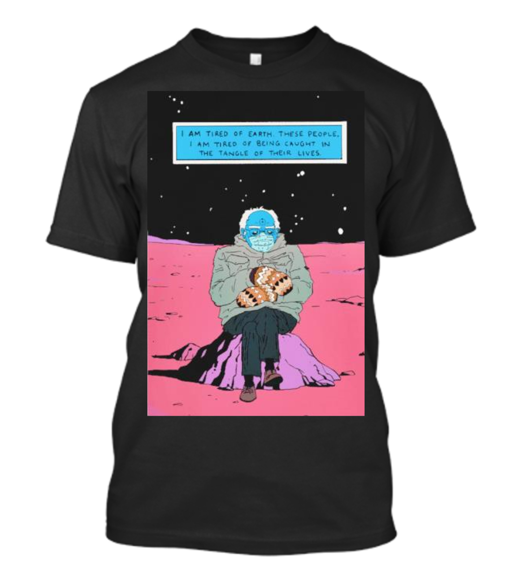 I Am Tired Of Earth These People Dr. Manhattan Bernie Sanders Sitting Meme T-Shirt