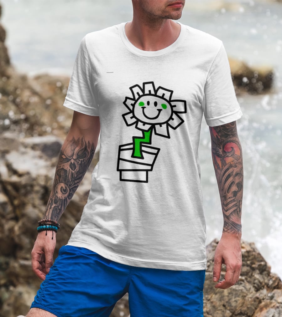 Green Day Kerplunk Smiling Flower With Black And Green T-Shirt