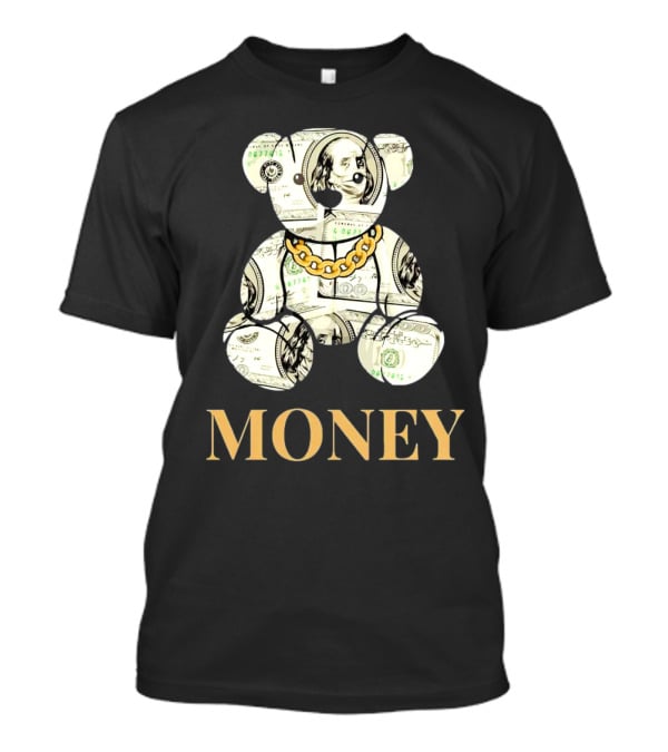 Money Dollar Bear With Gold Chain T-Shirt