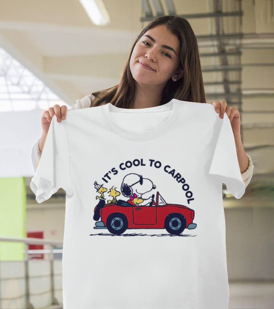 Snoopy and Woodstock Enjoy the Ride It's Cool to Carpool T-Shirt