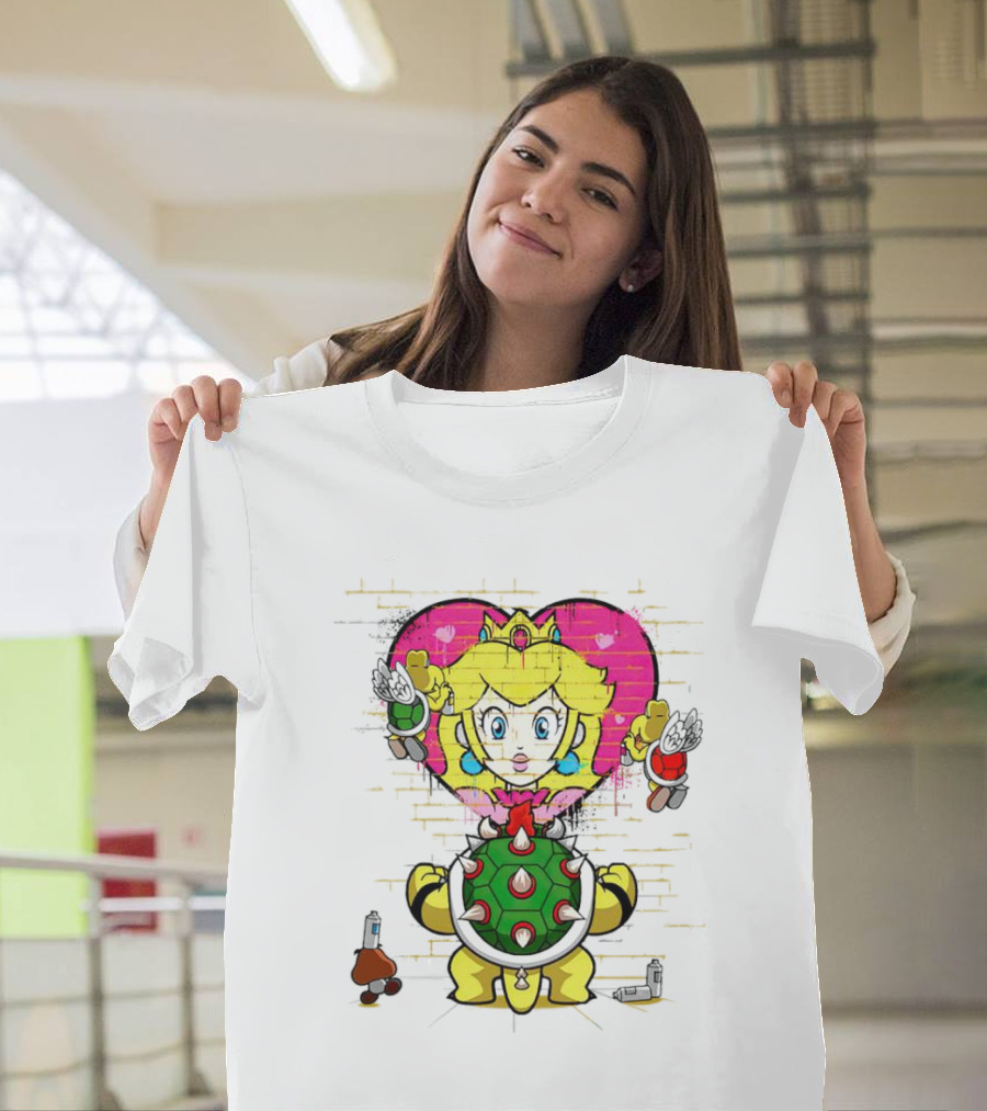 Princess Peach Graffiti Bowser Wall T-Shirt