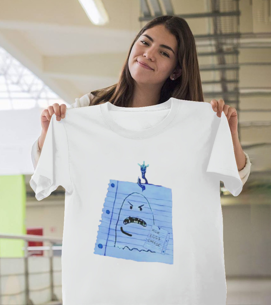 Ghost Holding Milk Eggs Cheese List On Notebook Paper T-Shirt