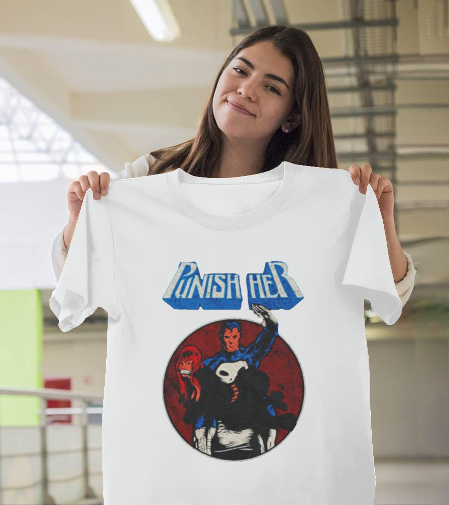Punish Her Marvel Comic Style Hero With Red-Haired Woman T-Shirt